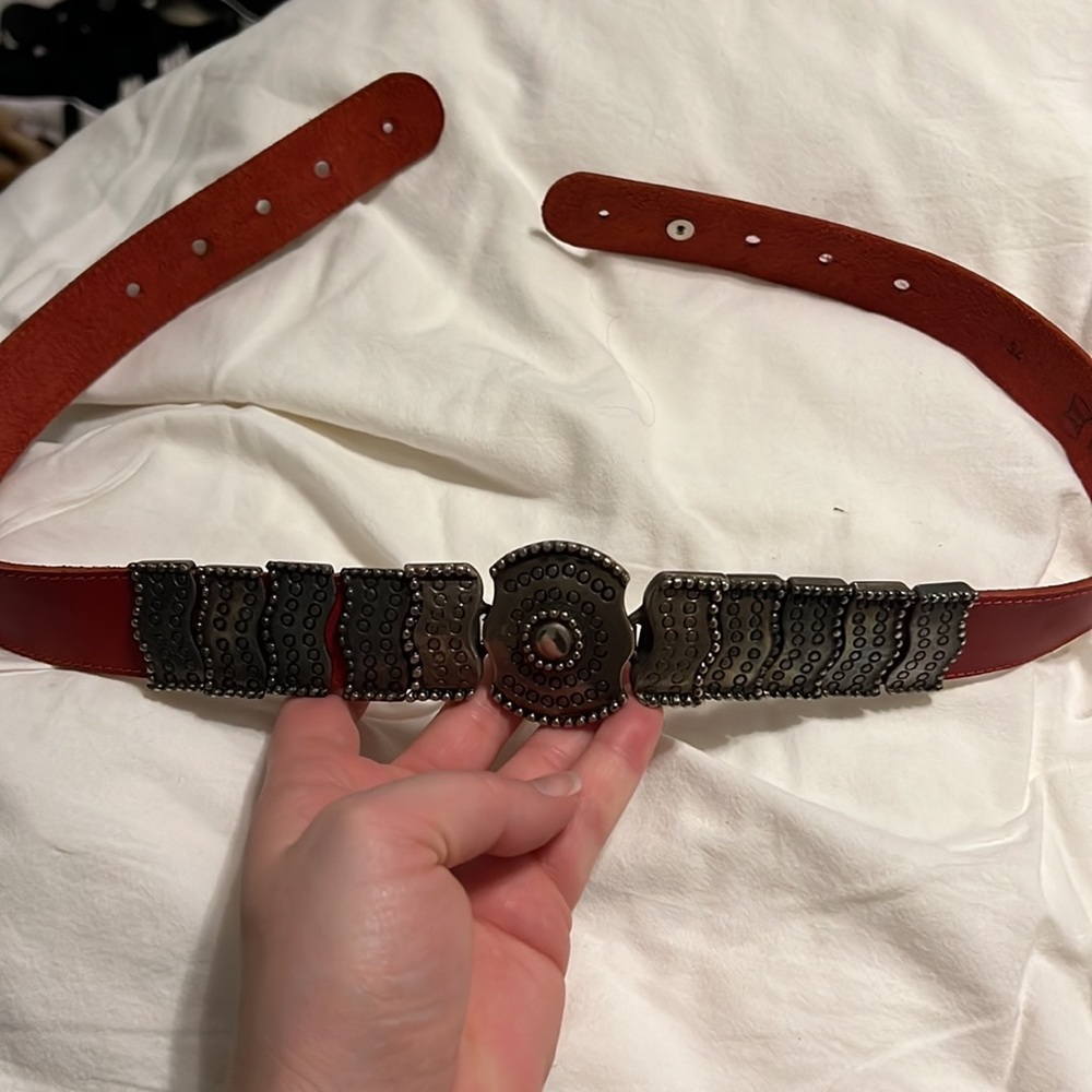 Vintage red leather belt